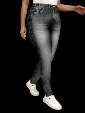 Curvy ▪︎ High-Waist Jeans Leggings ▪︎ Grey ▪︎ Sz XL